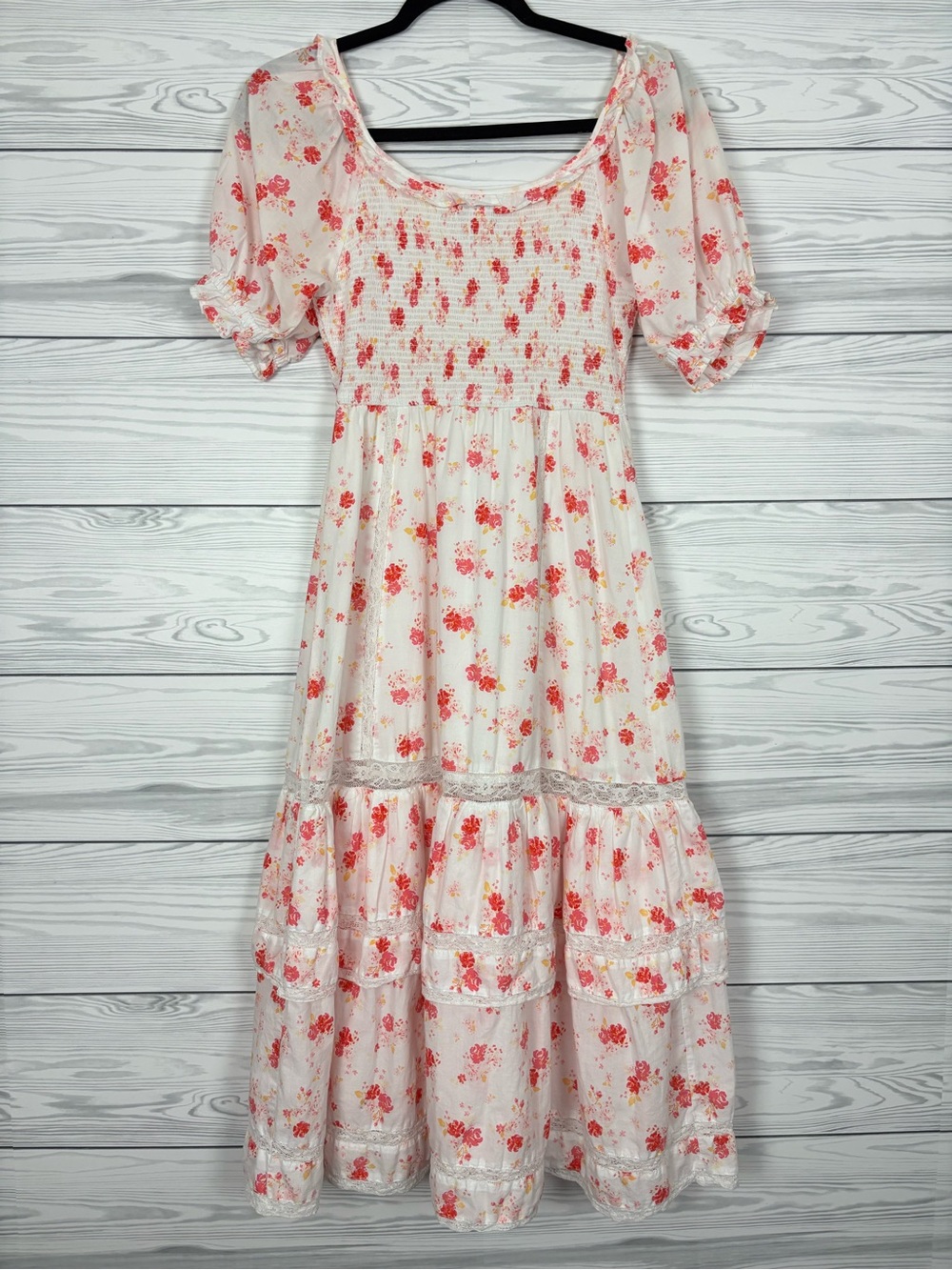 LoveShackFancy X Target Cosette smocked bodice floral midi dress XS - Picture 5 of 6